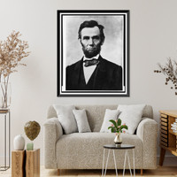 Historic Framed Print, [Abraham Lincoln, head-and-shoulders portrait, facing front] - 4,  17-7/8" x 21-7/8"