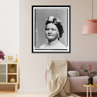 Mrs. Abraham Lincoln, full-length portrait, standing, facing left, near table - 3, Antique Poster