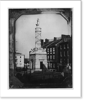 Monument commemorating the Battle of North Point, Calvert Street and Fayette Street, Baltimore, Maryland, Antique Print