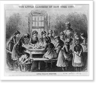 The Little Laborers of New York City - Little Tobacco Strippers, Vintage Poster