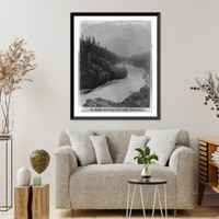 Historic Framed Print, Rapids above the Falls of the Yellowstone,  17-7/8" x 21-7/8"