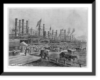A long line of steamboats drawn up at New Orleans' waterfront, Vintage Poster