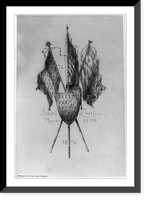 Early scenes of Missouri Territory, 180-: Crossed Flags, Saint Louis, March 9-10th, 1804, Antique Wall Art