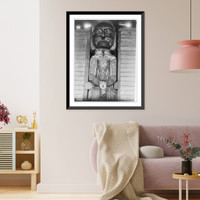 Historic Framed Print, A Koskimo House-post,  17-7/8" x 21-7/8"