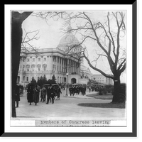Historic Framed Print, Members of Congress leaving the U.S. Capitol after the closing of Congress,  17-7/8" x 21-7/8"