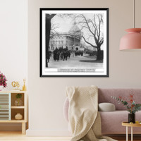 Historic Framed Print, Members of Congress leaving the U.S. Capitol after the closing of Congress,  17-7/8" x 21-7/8"