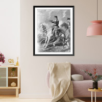 Historic Framed Print, Washington & staff watching the Battle of Long Island,  17-7/8" x 21-7/8"