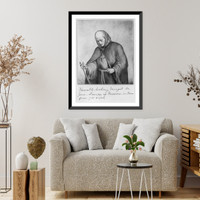 Historic Framed Print, [Father Antonio Margil de Jes&uacute;s, 1657-1726, half-length portrait, standing, facing left],  17-7/8" x 21-7/8"