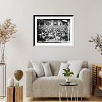 Historic Framed Print, Crowd listening to Bryan speaking - Union Sq.,  17-7/8" x 21-7/8"