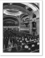 Karel Ancerl conducting the Czech Philharmonic in Smetana Hall, Prague, with view of audience Classic, Vintage Poster