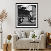 Historic Framed Print, Wee Chinese children at play,  17-7/8" x 21-7/8"
