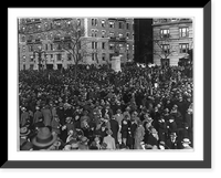 View of crowd and statue of Louis Kossuth, which was unveiled on Riverside Drive, N.Y.C. Classic, Historic Reproduction