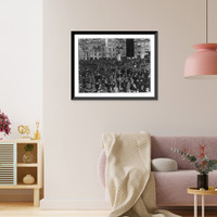 View of crowd and statue of Louis Kossuth, which was unveiled on Riverside Drive, N.Y.C. Classic, Historic Reproduction