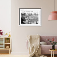 Historic Framed Print, Crowd listening to Bryan speaking - Union Sq. - 2,  17-7/8" x 21-7/8"