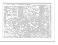 Historic Framed Print, Crowd listening to Bryan speaking - Union Sq. - 3,  17-7/8" x 21-7/8"