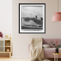 Historic Framed Print, A Commotion in the Devil's Ink Pot - a Moment of Eruption [hot spring erupting], Yellowstone National Park, Wyo.,  17-7/8" x 21-7/8"