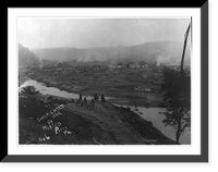 Historic Framed Print, Military post on Kernville Hill, Johnstown Flood, May 31st, 1889,  17-7/8" x 21-7/8"