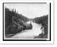 Historic Framed Print, [Yellowstone River above the falls],  17-7/8" x 21-7/8"