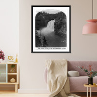 Historic Framed Print, Upper Falls of the Yellowstone, 115 Feet,  17-7/8" x 21-7/8"
