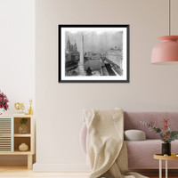 Historic Framed Print, [World's Columbian Exposition, Chicago, 1893: view looking down canal; obelisk monument in foreground],  17-7/8" x 21-7/8"