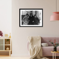 Adolf Georg Wilhelm Busch, 1891-1952, half-length portrait, standing between wife and daughter, facing left, Vintage Poster