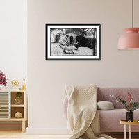 Historic Framed Print, Feeding dogs on KAISERIN AUGUSTE VICTORIA, June 22, 1910,  17-7/8" x 21-7/8"