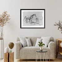 Historic Framed Print, Washington city north of Capitol in 1839,  17-7/8" x 21-7/8"