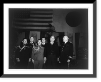Adm. Kichisaburo Nomura, 1877-1964, standing beneath U.S. and Japanese flags with group of U.S. and Japanese military officers at Hotel Plaza reception, N.Y.C. March 5, 1941 Timeless Wall Art Pri