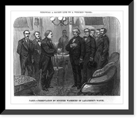 Historic Framed Print, Presentation by Minister [Elihu Benjamin] Washburn[e (1816-1887)] of Lafayette's watch,  17-7/8" x 21-7/8"