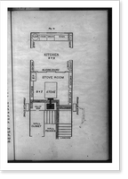 The New Housekeeper's Manual, 1873, by Catherine E. Beecher and Harriet Beecher Stowe, p. 33, floor plan of kitchen and stove room, Historic Reproduction