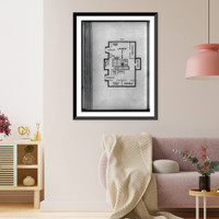 The New Housekeeper's Manual, 1873, by Catherine E. Beecher and Harriet Beecher Stowe, p. 40, floor plan of laundry and food storage rooms, Antique Print