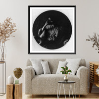 Historic Framed Print, [Young woman (Nancy Lovis (Kraft)) in Middle Eastern costume and jeweled headband, with hand to forehead, seated],  17-7/8" x 21-7/8"