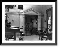 Historic Framed Print, [Banks & banking - interiors: Vault door, Guilford National Bank, Guilford, Conn.],  17-7/8" x 21-7/8"