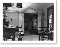 Historic Framed Print, [Banks & banking - interiors: Vault door, Guilford National Bank, Guilford, Conn.],  17-7/8" x 21-7/8"