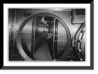 Historic Framed Print, [First National Bank, Newton, Iowa - Cash and safety deposit vaults],  17-7/8" x 21-7/8"