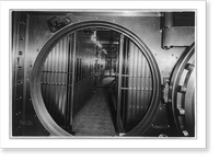 Historic Framed Print, [First National Bank, Newton, Iowa - Cash and safety deposit vaults],  17-7/8" x 21-7/8"