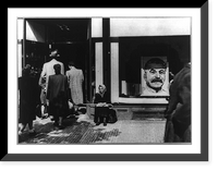 Historic Framed Print, Portrait of Stalin in Prague store window,  17-7/8" x 21-7/8"