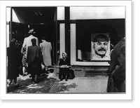 Historic Framed Print, Portrait of Stalin in Prague store window,  17-7/8" x 21-7/8"