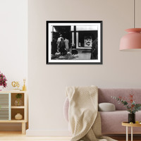 Historic Framed Print, Portrait of Stalin in Prague store window,  17-7/8" x 21-7/8"