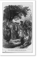 Historic Framed Print, William Penn Forming a Treaty with the Indians [1681?],  17-7/8" x 21-7/8"