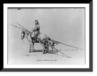 Historic Framed Print, [Illustration by Frederic Remington: Indian mother and boy],  17-7/8" x 21-7/8"