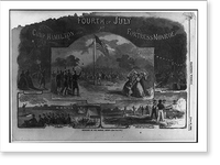 Fourth of July at Camp Hamilton, near Fortress Monroe, Antique Print