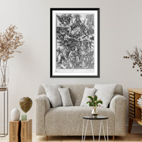 Historic Framed Print, Apochalypsis Ihesu Christi. Publ. by Alexandro Paganini. Venice, 1516. Part 2 - 3,  17-7/8" x 21-7/8"