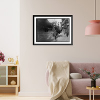 Historic Framed Print, Young girl carrying bundle of coats home to be finished. Near Astor Place, N.Y. Location: New York, New York (State),  17-7/8" x 21-7/8"