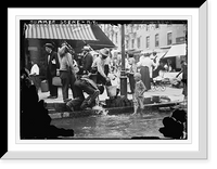 Historic Framed Print, Summer scene, N.Y. - drinking water from street pump,  17-7/8" x 21-7/8"