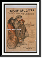 Historic Framed Print, LAisne deacutevasteacutee. Oeuvre de guerre pour la reconstitution des foyers deacutetruits,  17-7/8" x 21-7/8"