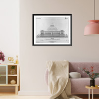 Historic Framed Print, [Library of Congress, Washington, D.C. Rear elevation, A series],  17-7/8" x 21-7/8"