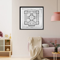 Historic Framed Print, [Library of Congress, Washington, D.C. Basement plan, A series],  17-7/8" x 21-7/8"
