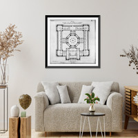 Historic Framed Print, [Library of Congress, Washington, D.C. Basement plan, A series],  17-7/8" x 21-7/8"