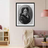Vinnie Ream Hoxie, 1847-1914, head and shoulders portrait, in oval; just after her return from abroad, Vintage Poster